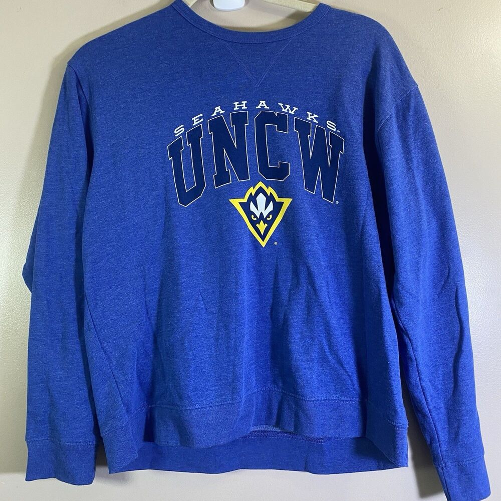 UNCW Seahawks Baseball Sweatshirt  Blue League Brand UNC Wilmington SIZE XL